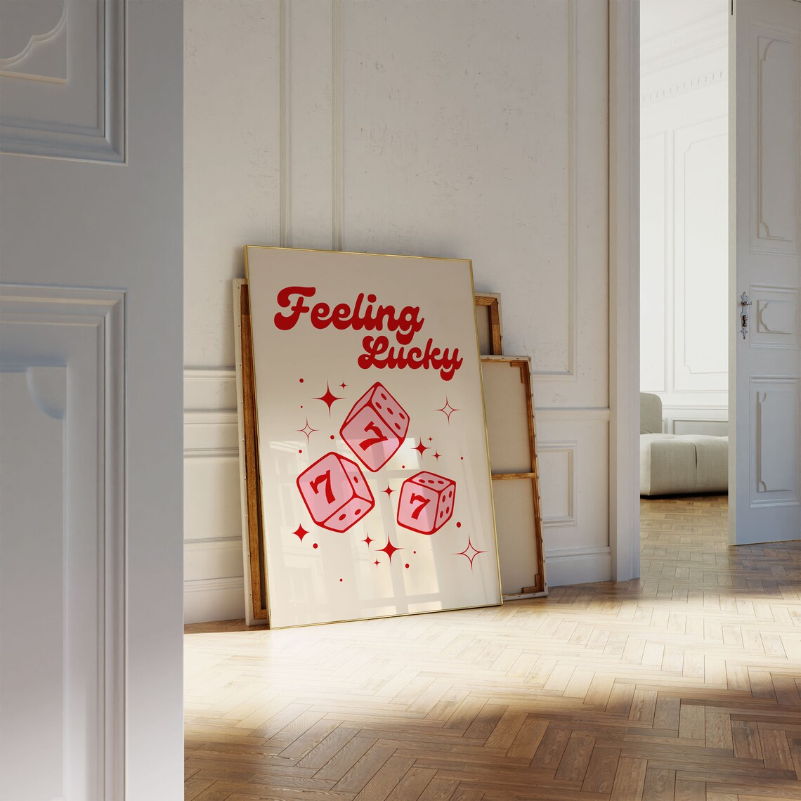 Feeling Lucky 777 Pink Wall Art, Aesthetic Poster - Image 4