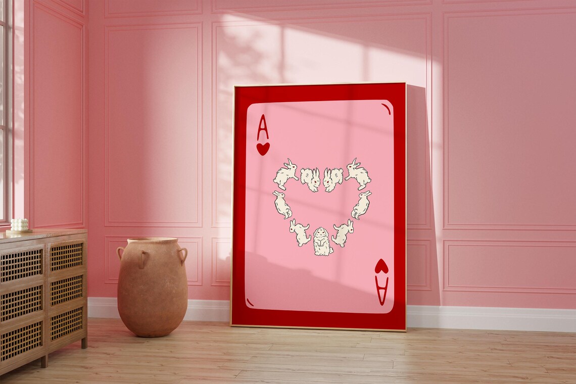 Ace Of Hearts Playing Card, Retro Poster Print - Image 2