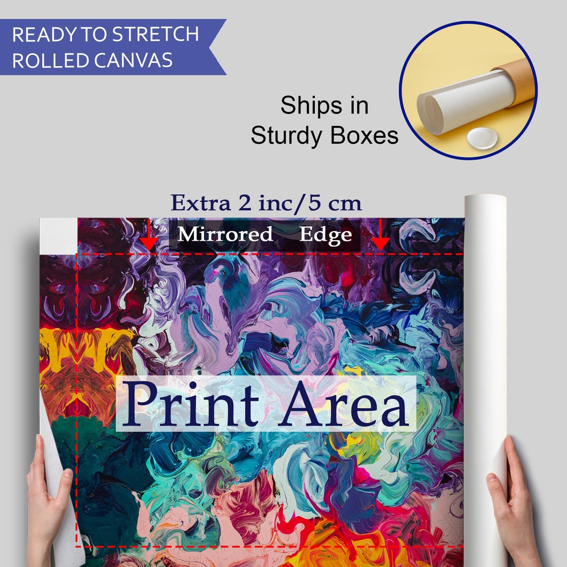 Colorful Abstract Marble Swirl Turquoise Purple Oil Painting Poster - Image 4