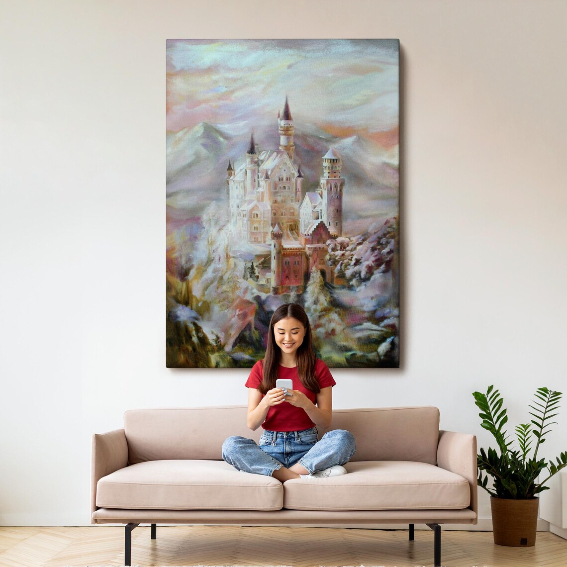 Castle Between Mountains, Modern Wall Decor - Image 3