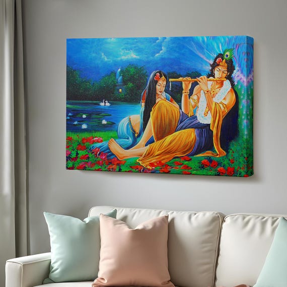 Indian Lovers Decorative Wall Art Framed Wall Art Illustration Wall Art Housewarming Gifts Illustration Print