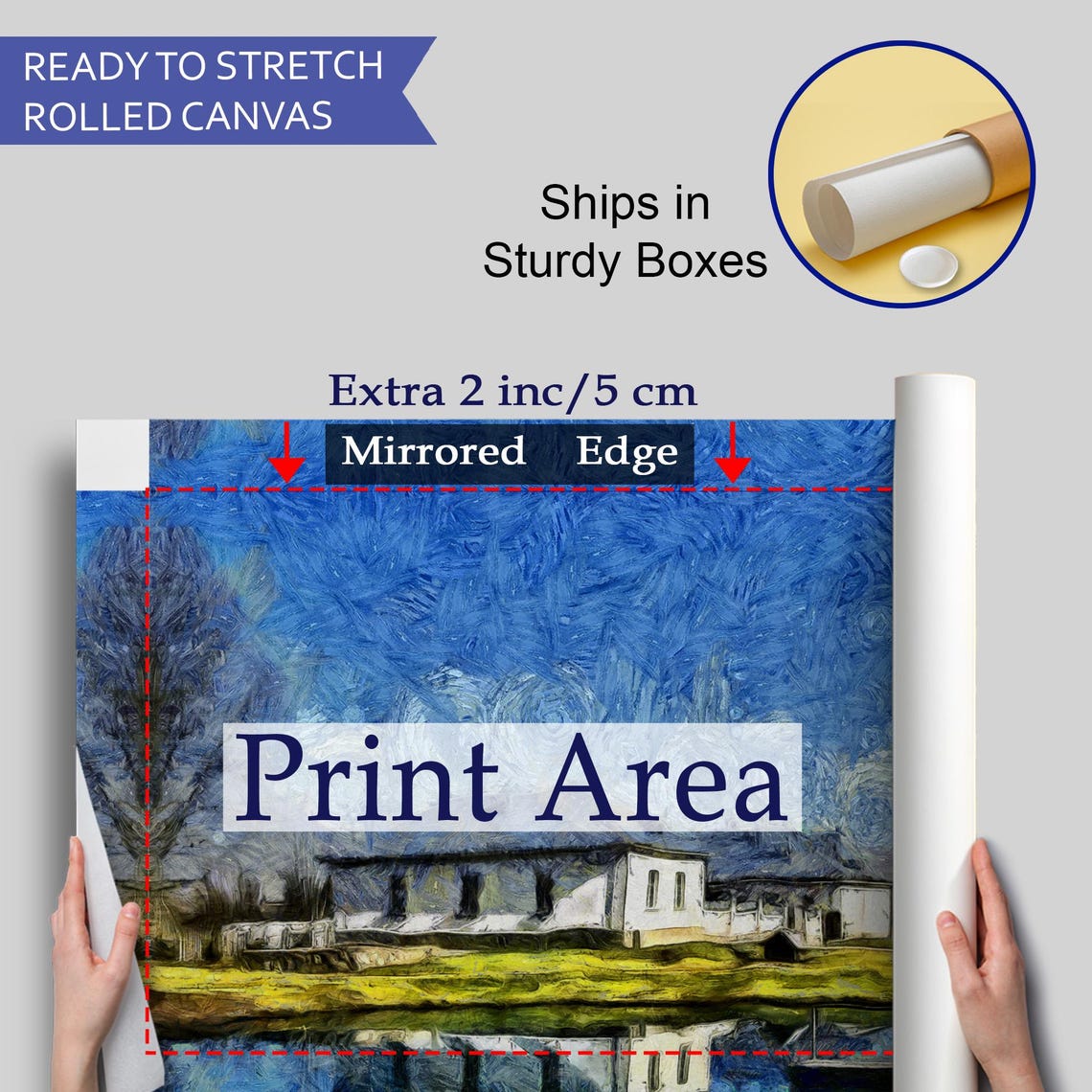 Lakeside Village White Houses Mirror Reflection Blue Sky Poster - Image 4