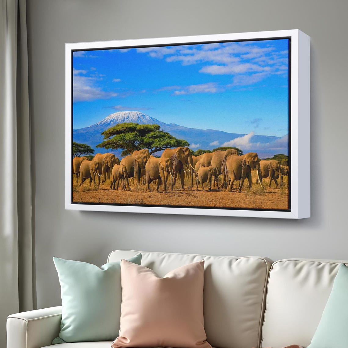 Amboseli Herd Of Elephants Under Mount Kilimanjaro Safari Poster - Image 3