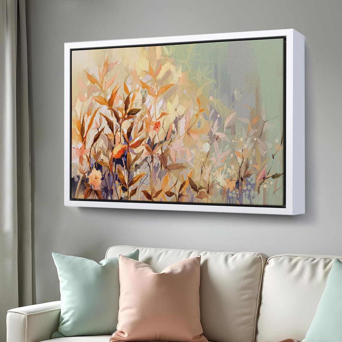 Autumn Copper Leaves Abstract Botanical Warm Neutral Painting Wall Art - Image 3