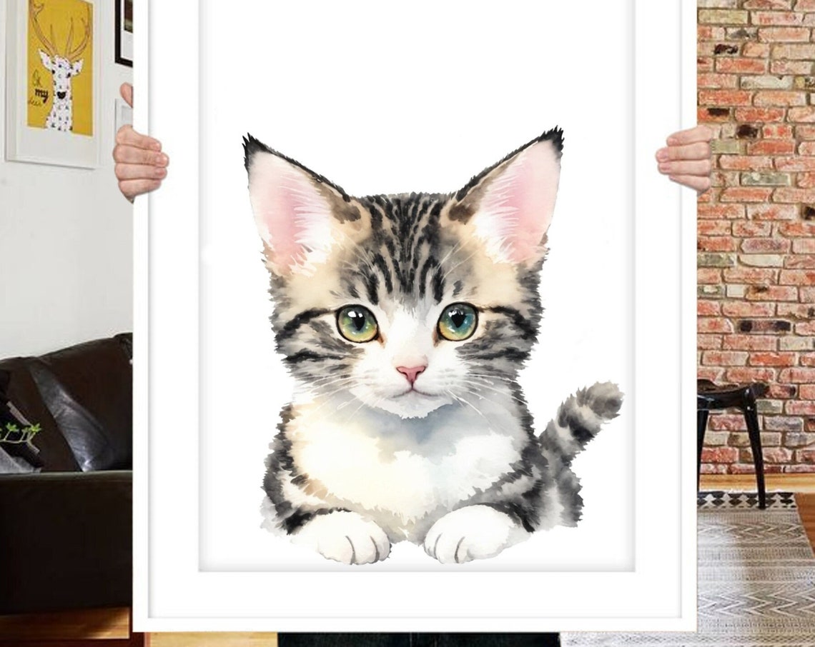 Pet Portrait Painting, Watercolor Cat Memorial Gift - Image 5