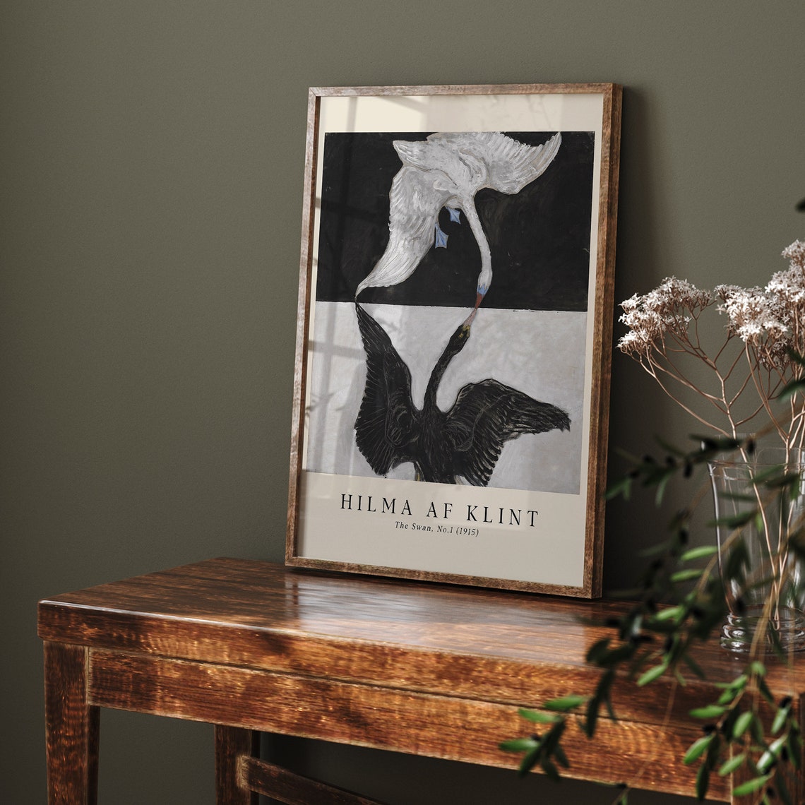 Hilma af Klint The Swan No.1 1915 Black White Swans Duo Poster - Image 4