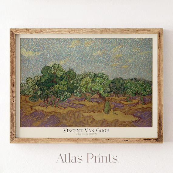 Van Gogh Print Van Gogh The Olive Tree Famous Art Wall Art Green Decor Mid Century Modern Landscape Painting