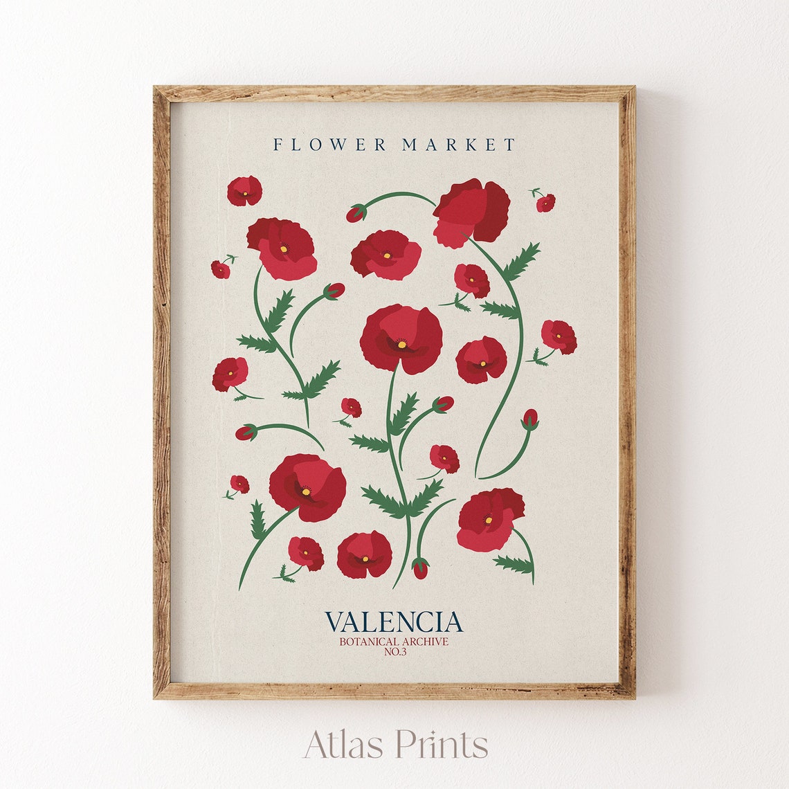 Flower Market Print Valencia Flower Market Poster Floral City Wall Art Flower Market Bedroom Decor Floral