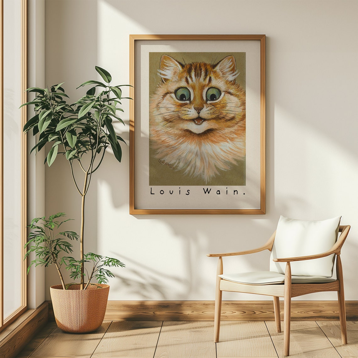 Louis Wain Ginger Cat Portrait Antique Orange Tabby Art Poster - Image 5
