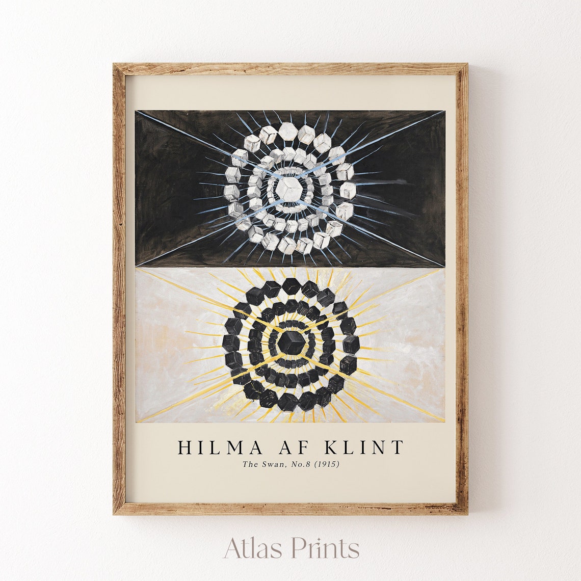 Hilma af Klint The Swan No 8 1915 Black White Geometric Art Poster