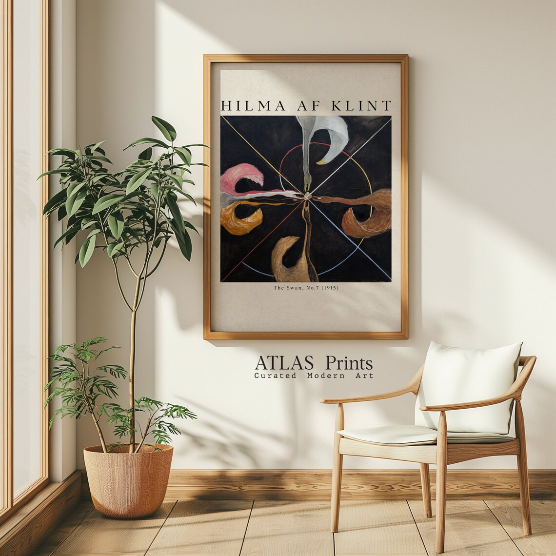Hilma af Klint The Swan No 7 Dark Swans Meeting Modern Art Poster - Image 3