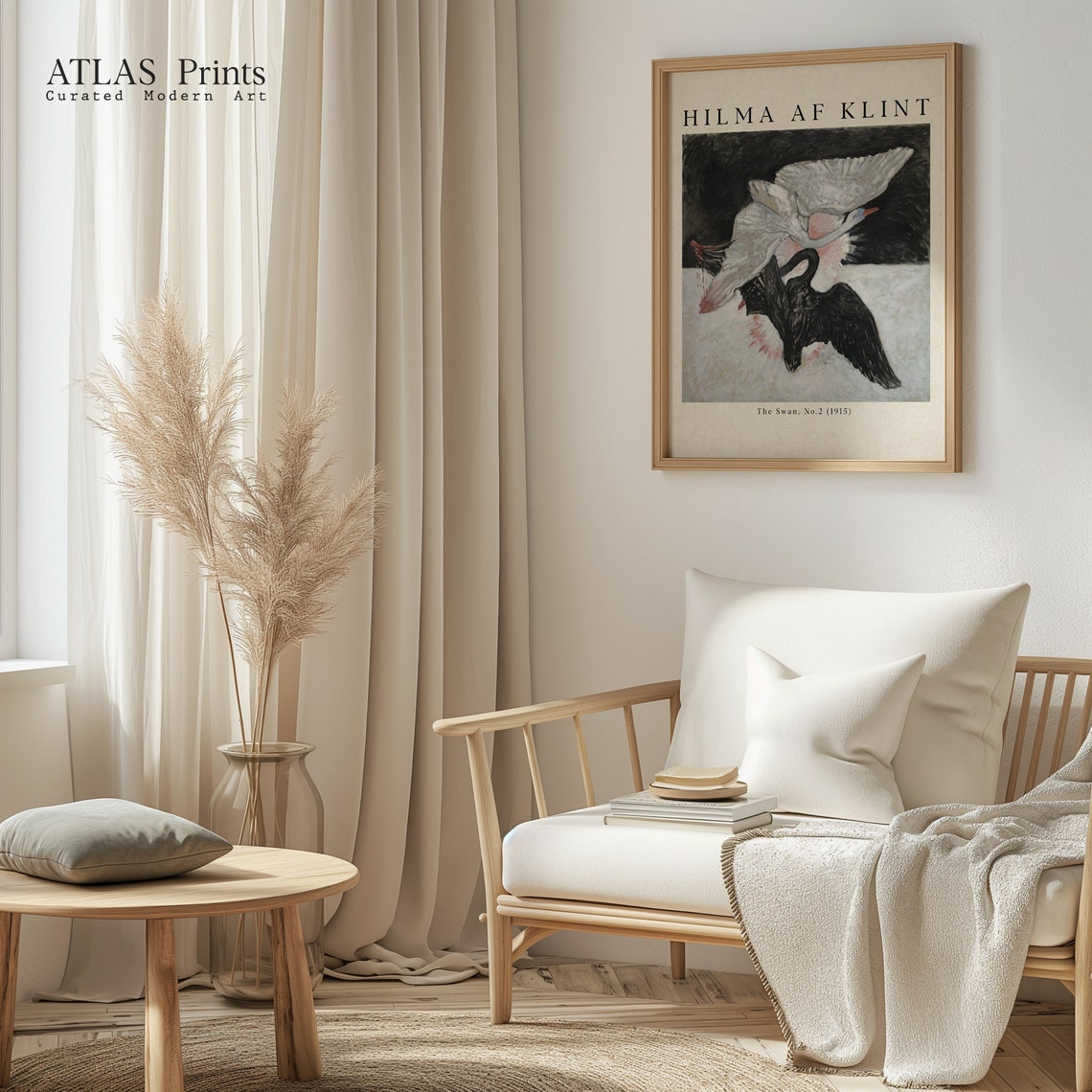 Hilma af Klint The Swan No.2 1915 Black White Swan Duo Poster - Image 3