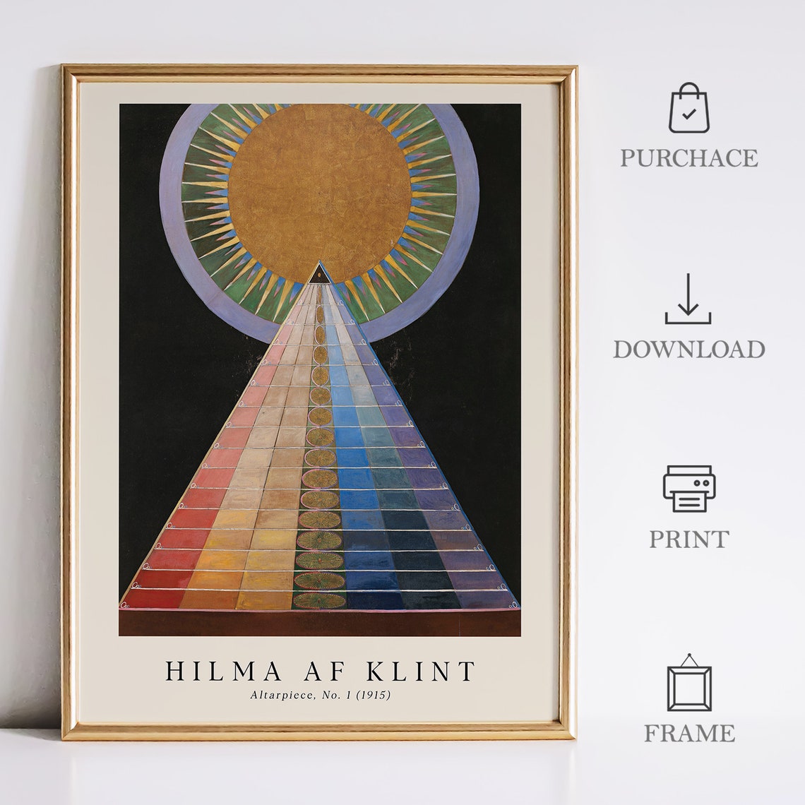 Hilma af Klint Altarpiece No.1 1915 Rainbow Pyramid Sun Poster - Image 3