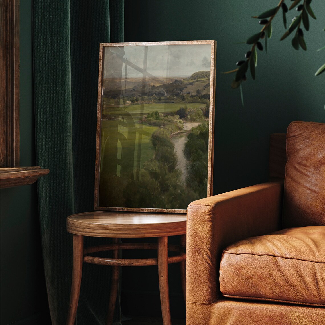Green River Valley Pastoral Countryside Landscape Oil Painting Poster - Image 5