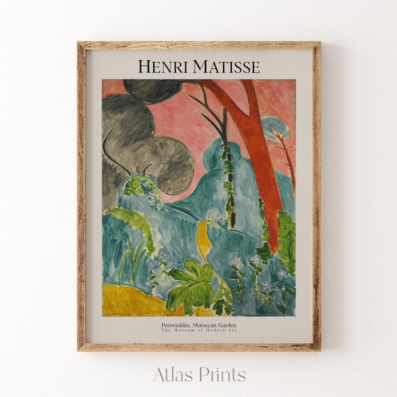 Henri Matisse Print Minimalist Abstract Landscape Painting Midcentury Modern Bedroom Wall Art Decor