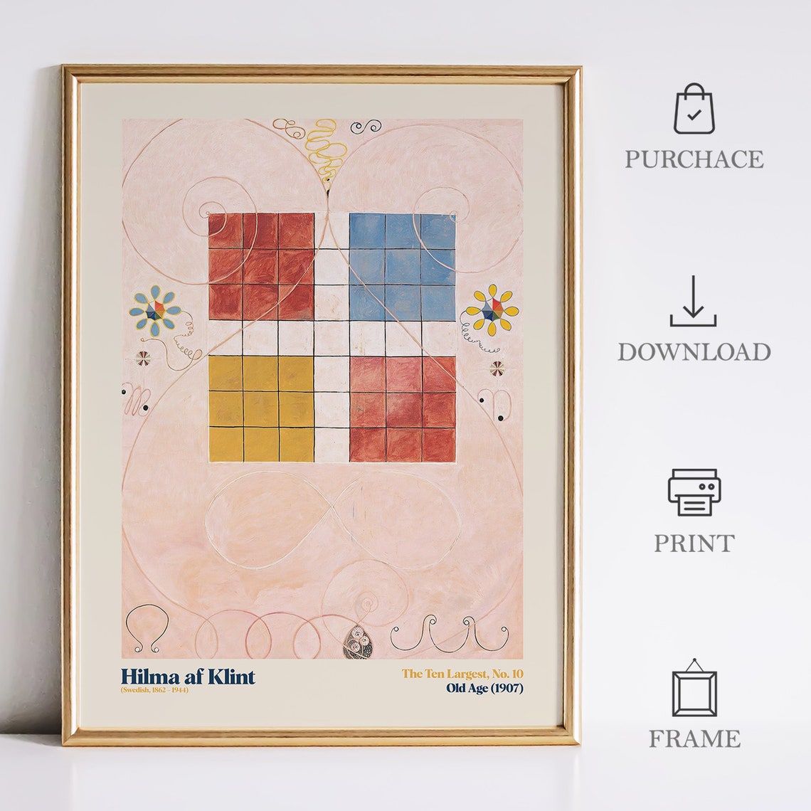Hilma af Klint Ten Largest No 10 Old Age Grid Modern Art Poster - Image 2
