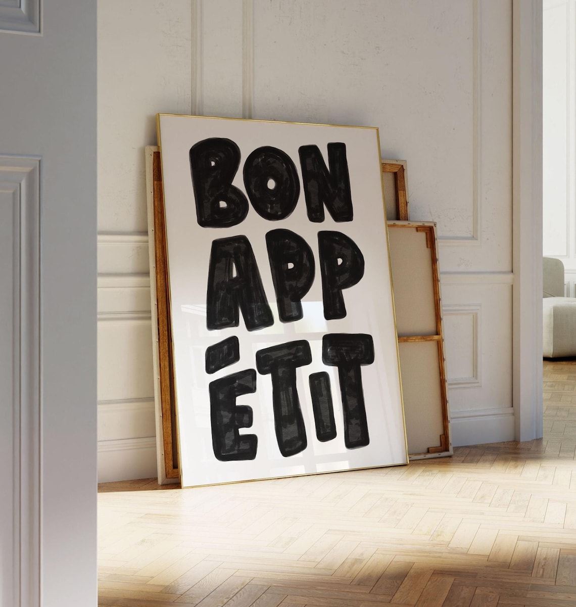 Bon Appetit Mid-Century Typography Art Print