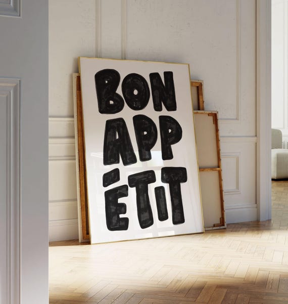 Bon Appetit Mid-Century Typography Art Print