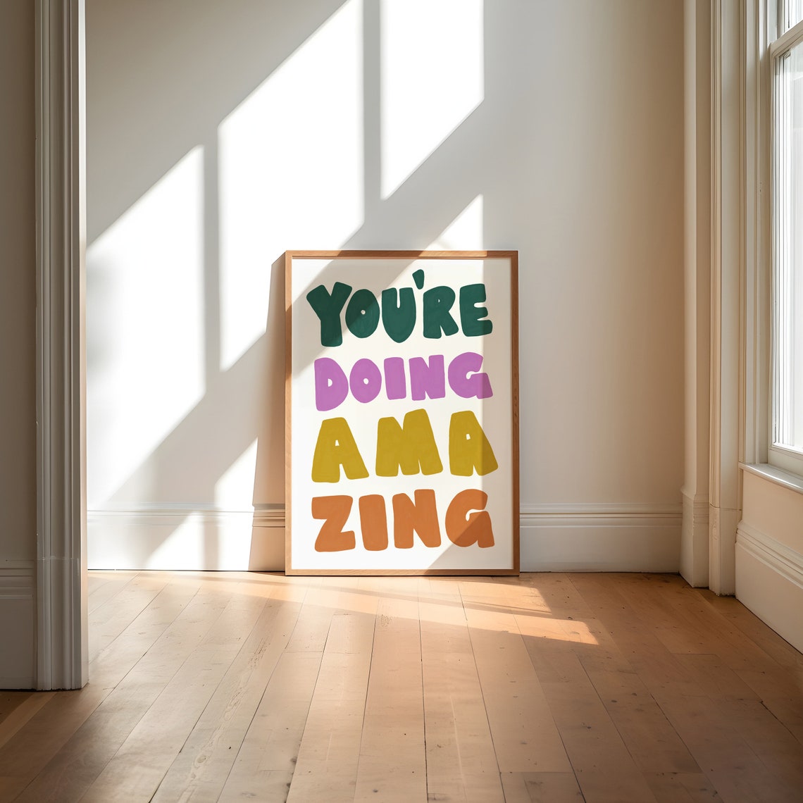 Youre Doing Amazing Colorful Bold Typography Motivational Poster