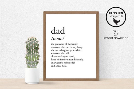 Dad Definition Print, Father's Day Gift