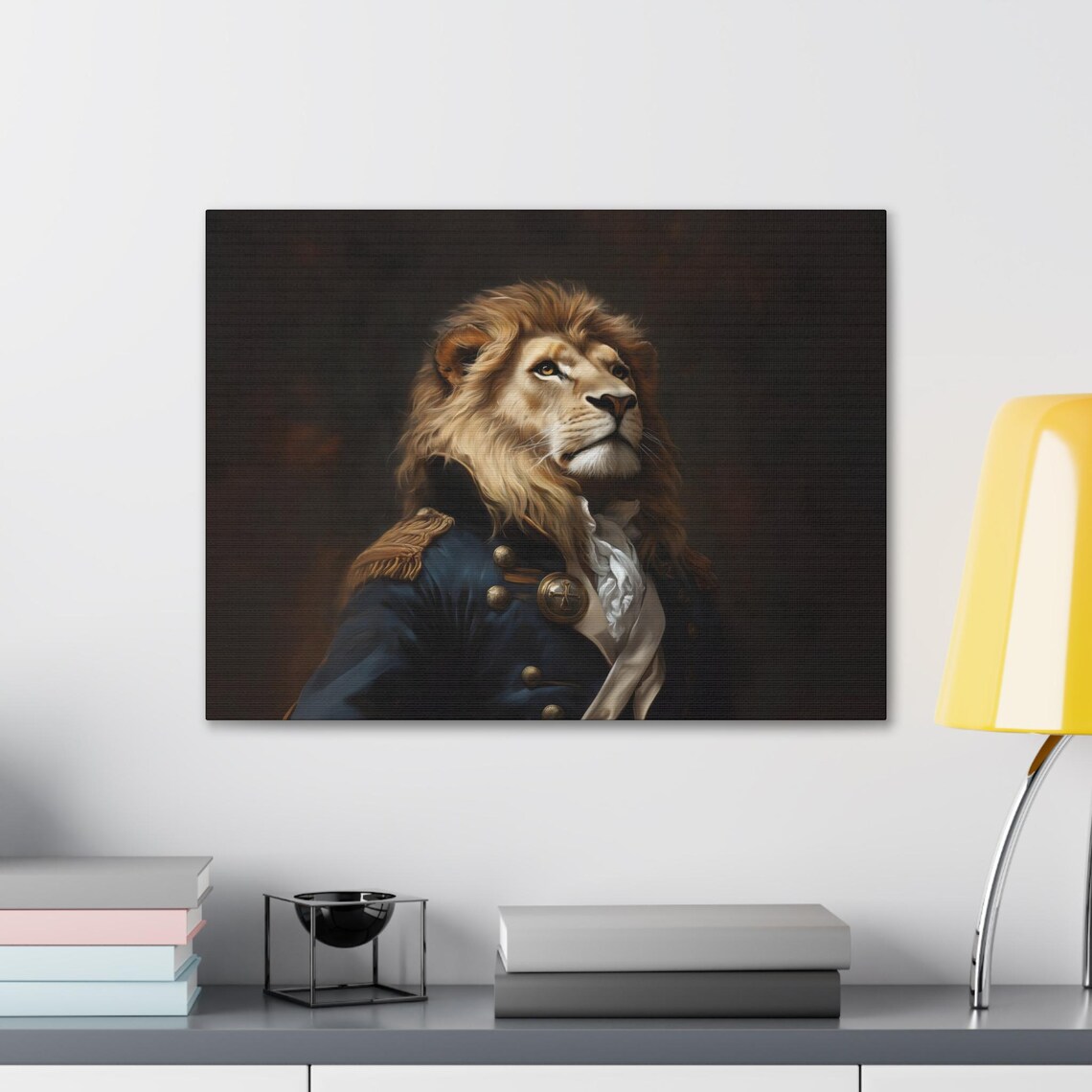 Majestic Lion in Victorian Naval Admiral Uniform Portrait Poster - Image 2
