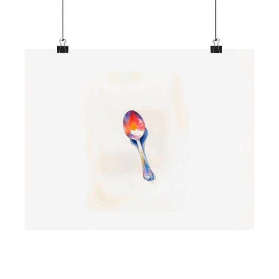 Spoon Wall Art Landscape Kitchen Fruit Vegetable Poster Print Cooking Art Watercolor Painting Landscape Culinary Art