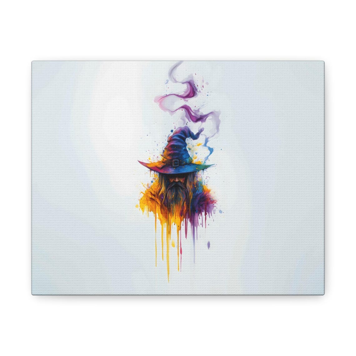 Watercolor Wizard Portrait in Starry Hat Magic Fantasy Poster - Image 2