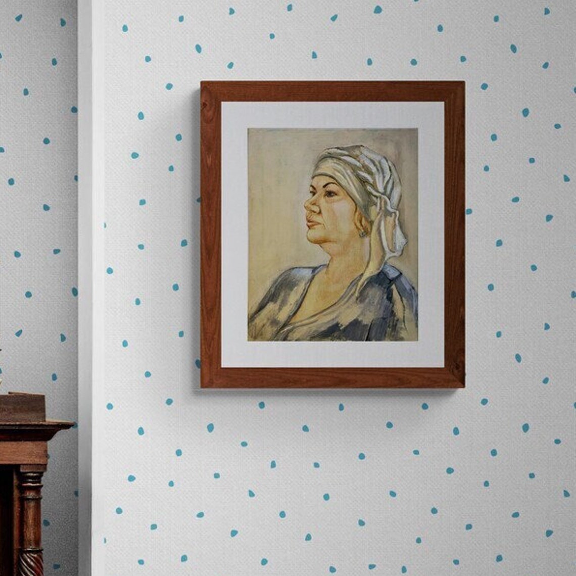 Original Oil Painting Rustic Woman Profile Figurative Art