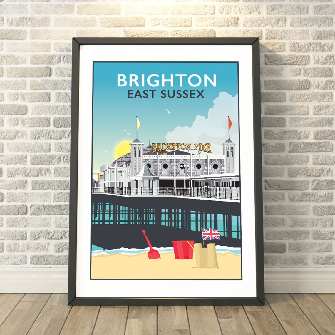 Pier Portrait East Sussex Travel Poster Print