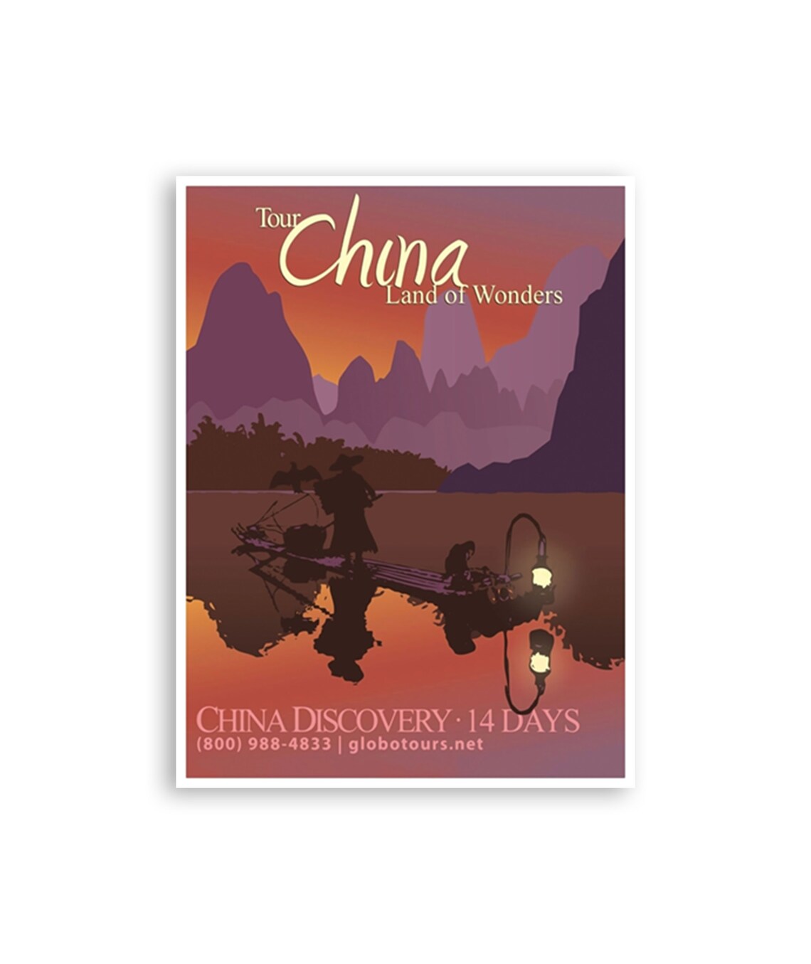 China Travel Poster, Asia Tourism Art Print