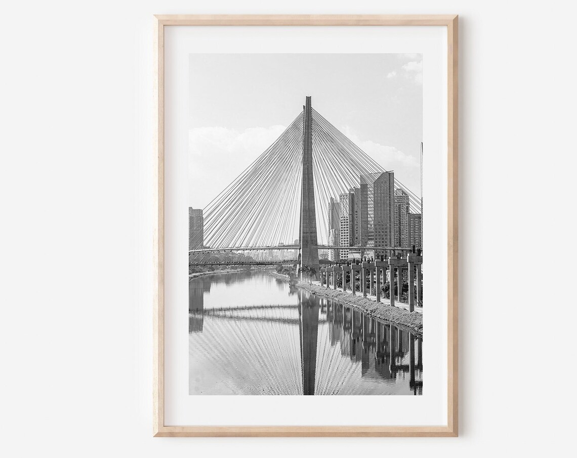 Brazil Black-And-White São Paulo City Poster