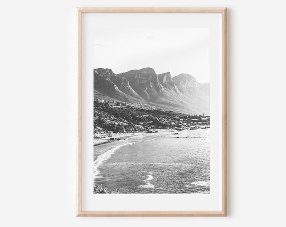 Cape Town Black And White Travel Poster