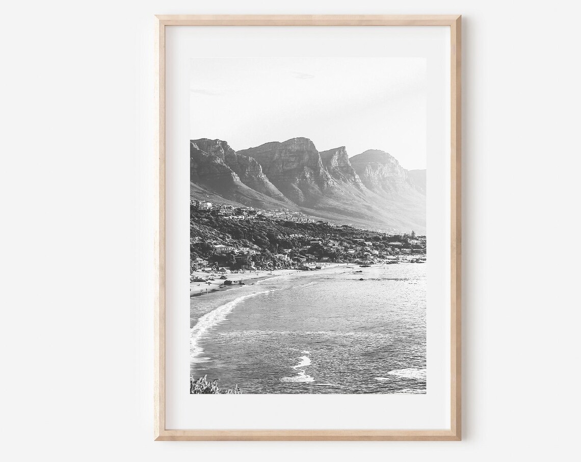 Cape Town Black And White Travel Poster