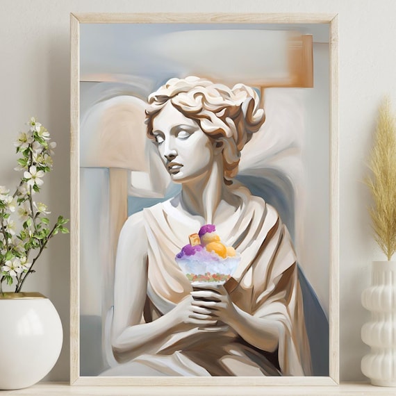 Halo Halo Greek Statue Bust Filipino Dessert Abstract Art Poster