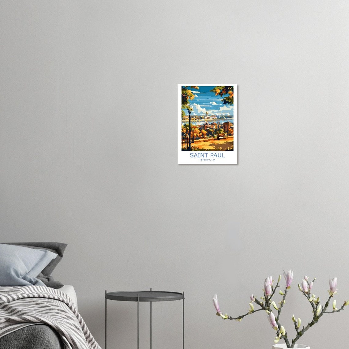 Saint Paul Minnesota Capitol Skyline Autumn Park Travel Poster - Image 3