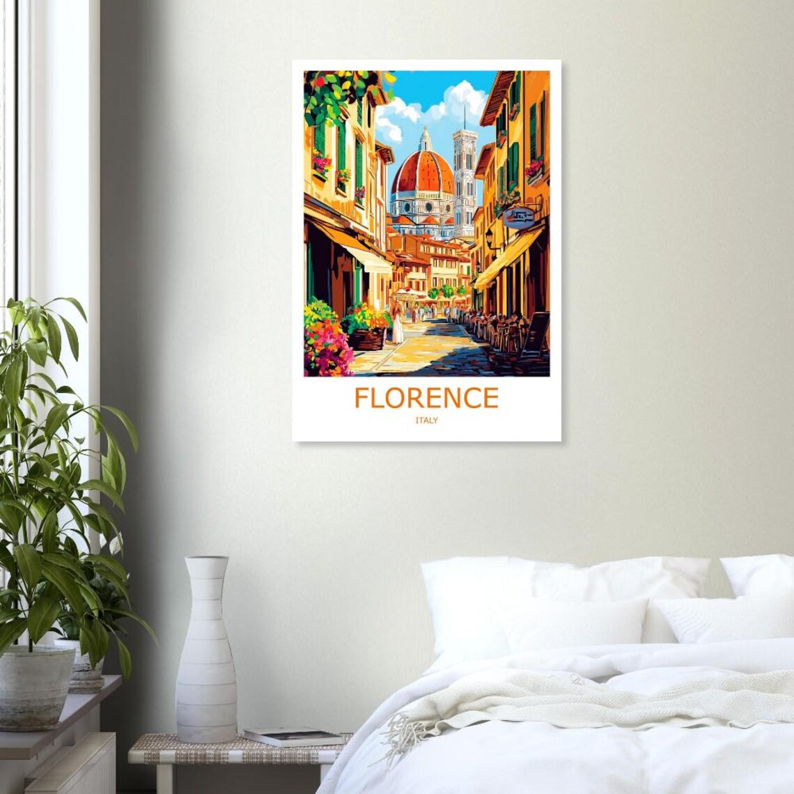 Florence Italy Duomo Cathedral Sunlit Street Scene Travel Poster - Image 2