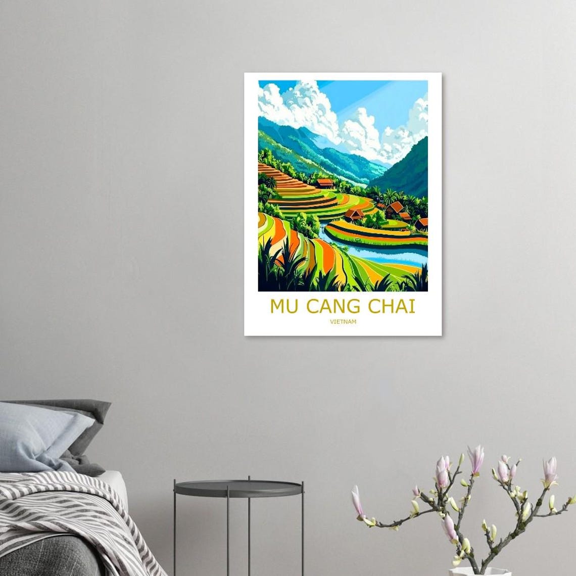 Mu Cang Chai Travel Print Mu Cang Chai Wall Art Mu Cang Chai Poster Mu Cang Chai Art Asia Wall Decor Vietnam Travel Print Vietnam Wall Art - Image 3