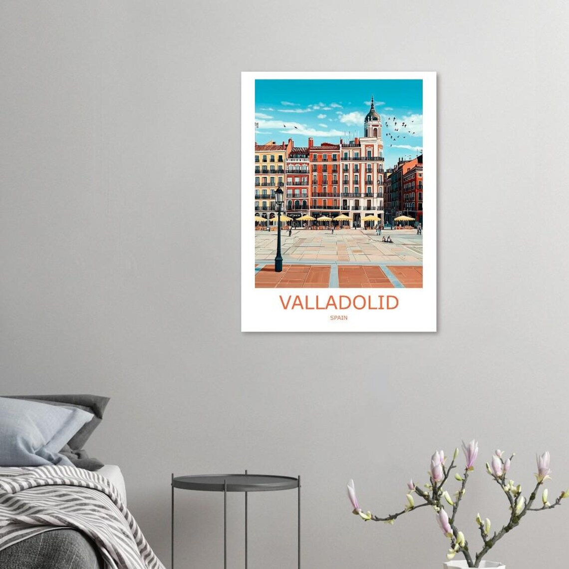 Valladolid Spain Grand Plaza Historic Architecture Travel Poster - Image 3