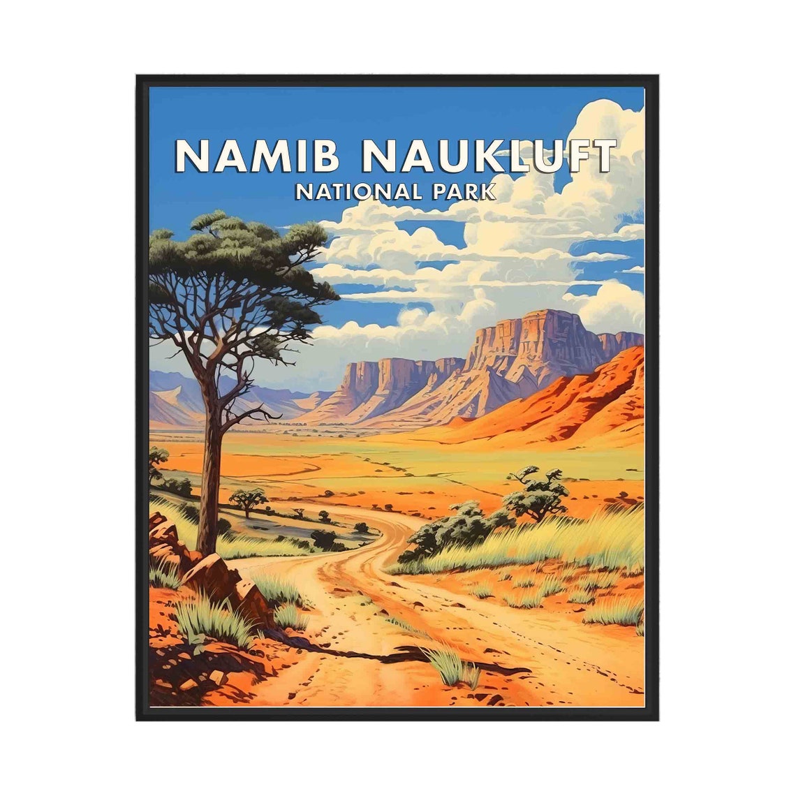 Namib Naukluft National Park Winding Red Desert Dunes Road Poster