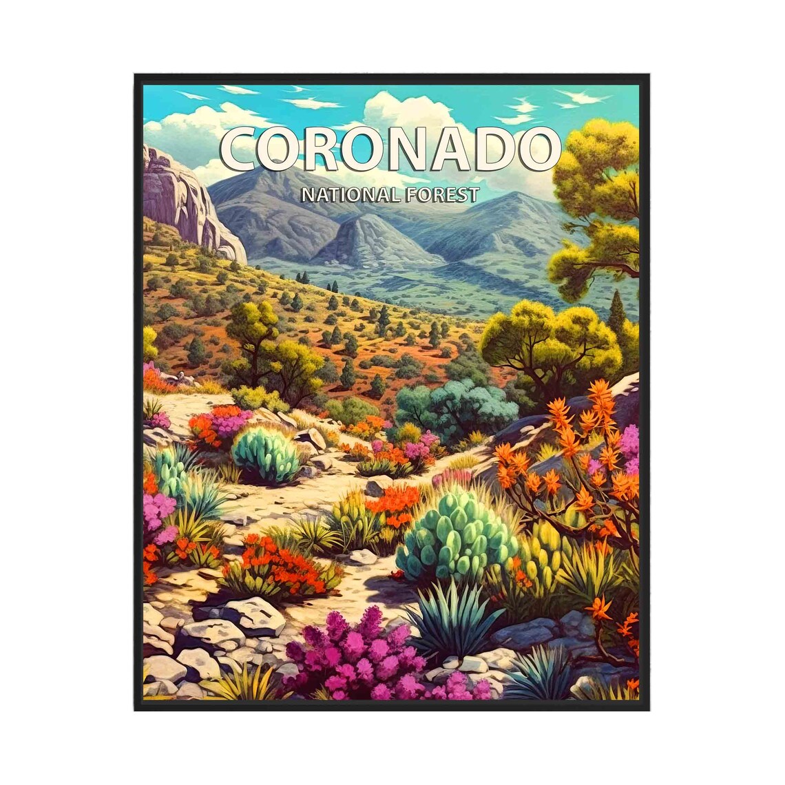 Coronado National Forest Desert Wildflower Bloom Travel Poster