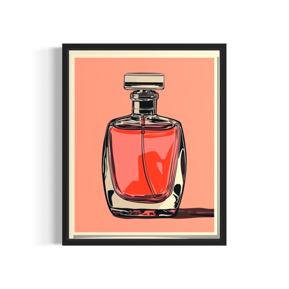 Perfume Bottle Pop Art Poster Art Print Vintage Retro Painting Wall Art Decor