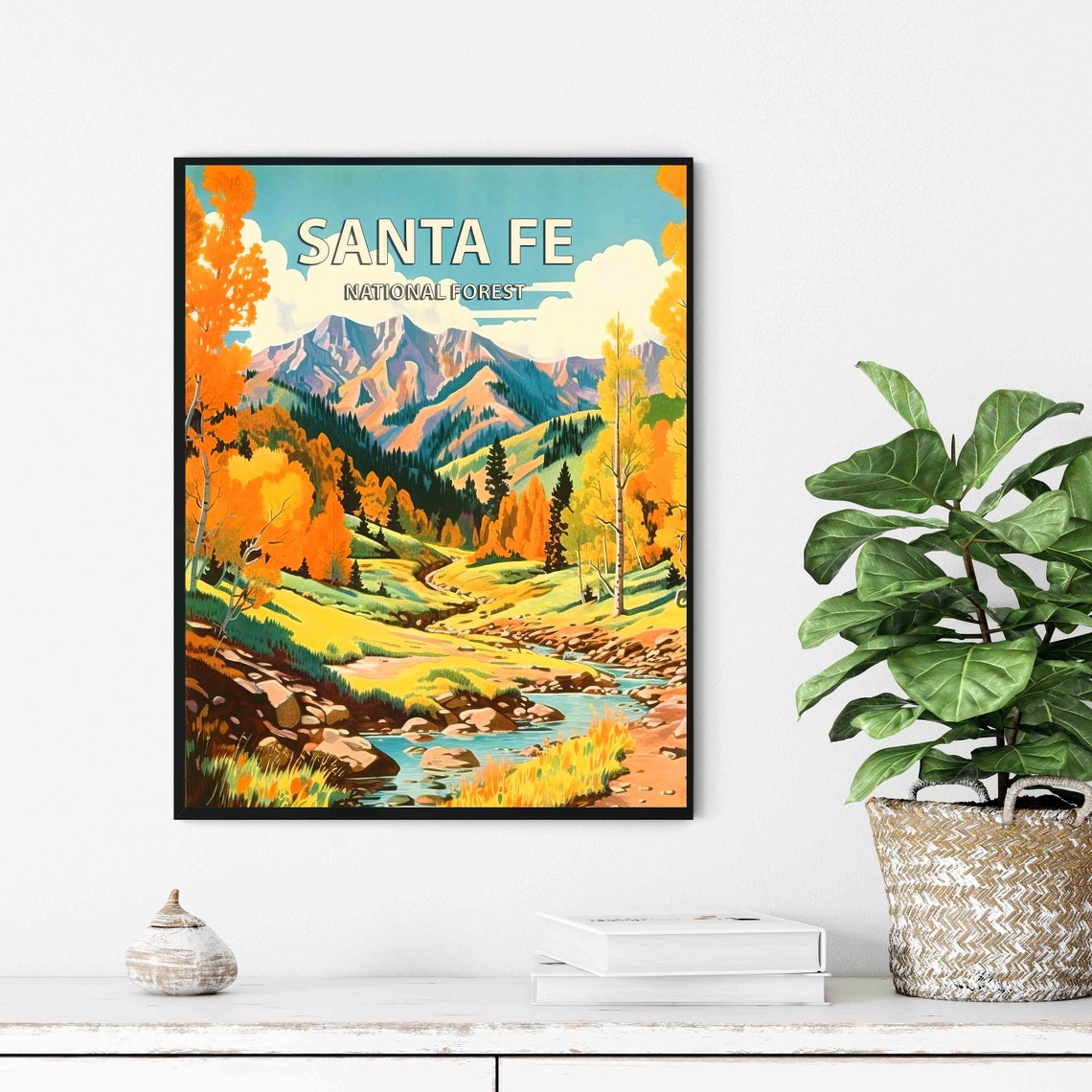 Santa Fe National Forest Autumn Aspens Vintage Travel Poster - Image 3