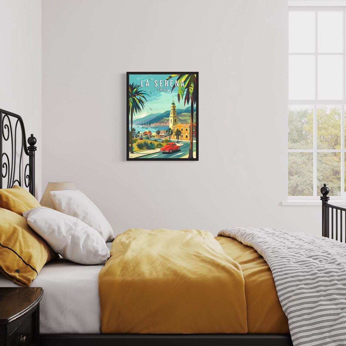 La Serena Chile Coastal City With Church Tower And Palm Trees Poster - Image 3