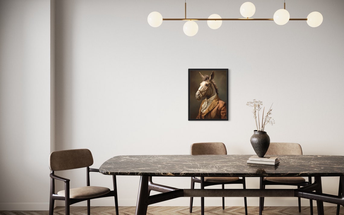 Gentleman Mule Vintage Animal Portrait Poster in Rustic Classic Style - Image 2
