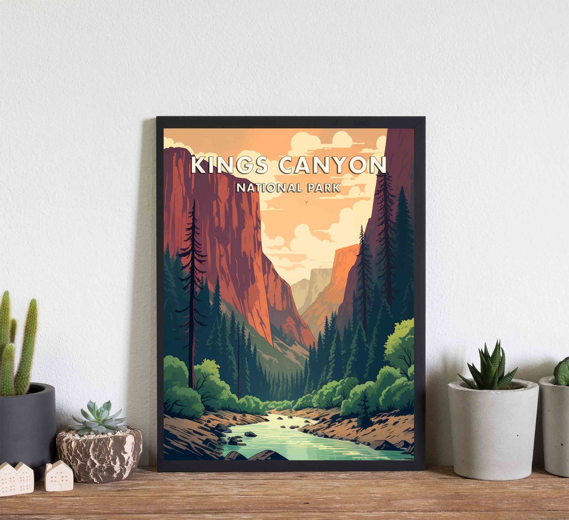 Kings Canyon National Park Red Cliffs Sparkling River Gorge Poster - Image 3
