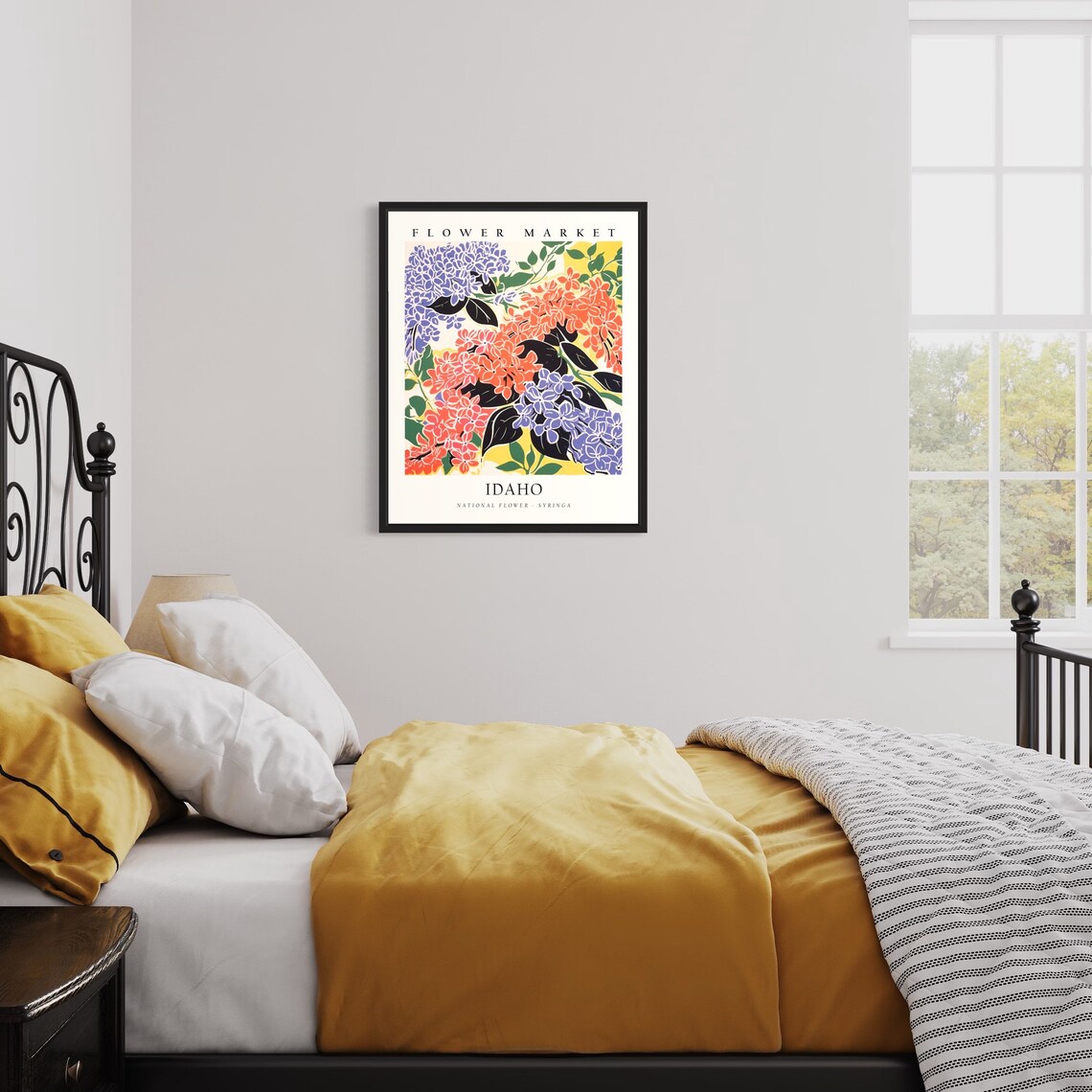 Idaho Flower Market Syringa Lilac Blossom Botanical Art Poster - Image 3
