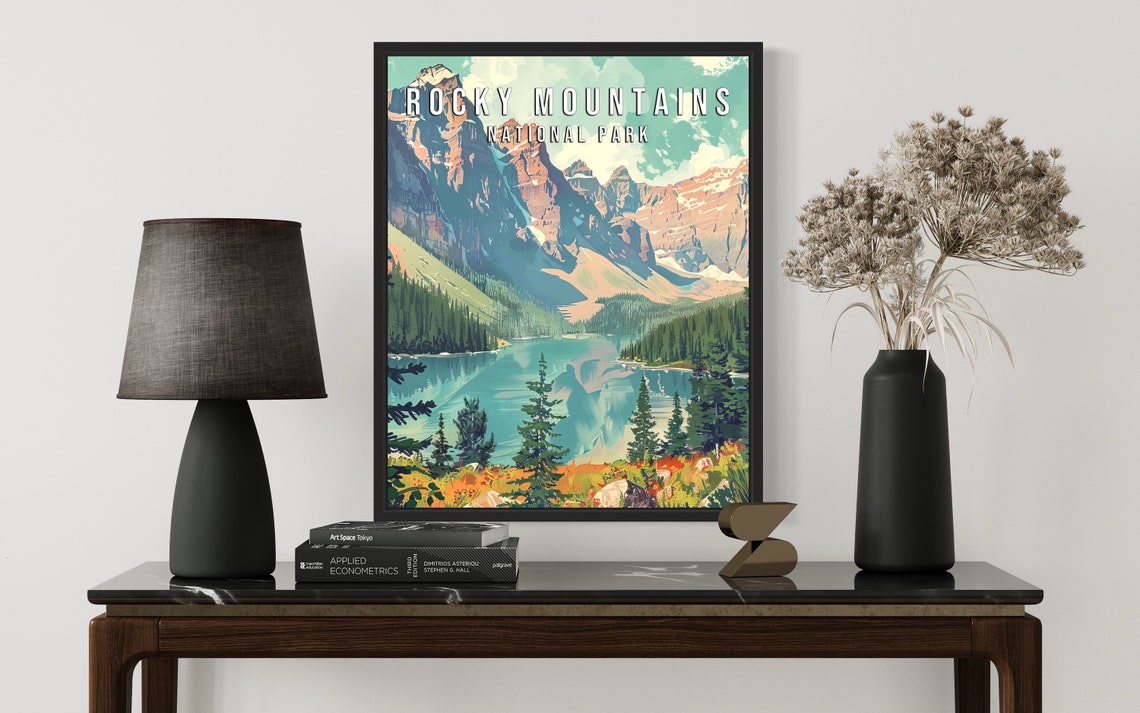 Rocky Mountains National Park Turquoise Lake Vintage Travel Poster - Image 2