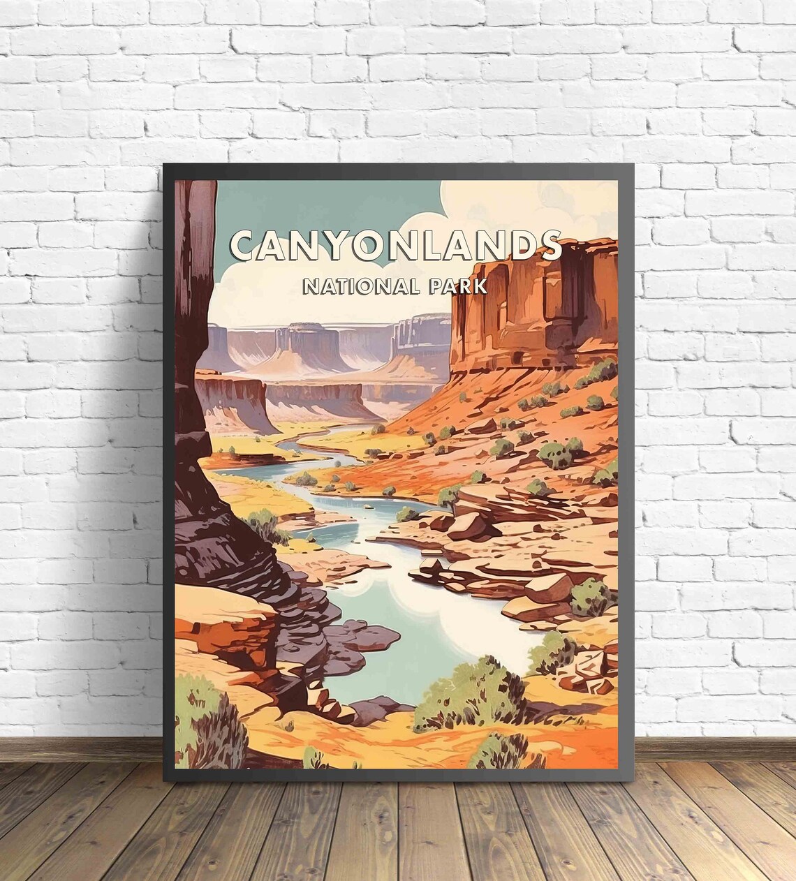 Canyonlands National Park Retro Red Rock Desert Travel Poster - Image 2