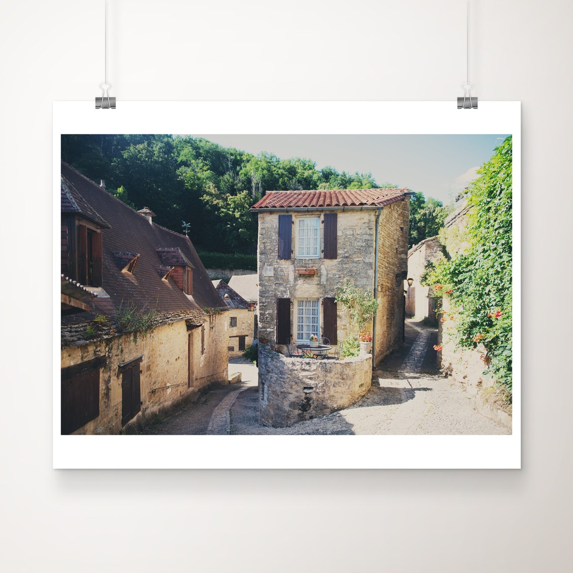 Beynac France Medieval Village Stone Alley Photography Poster