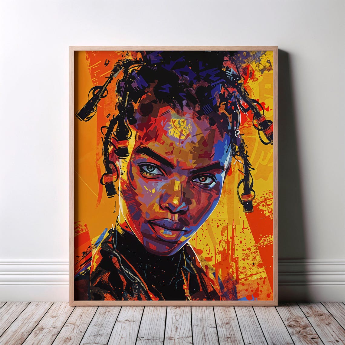Black Wall Art African Print Afrocentric Afrofuturistic Urban Colourful